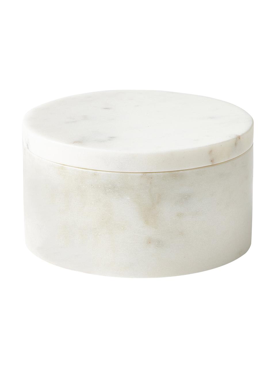 Boîte à bijoux en marbre Venice, Marbre, Blanc, marbré, Ø 13 x haut. 7 cm