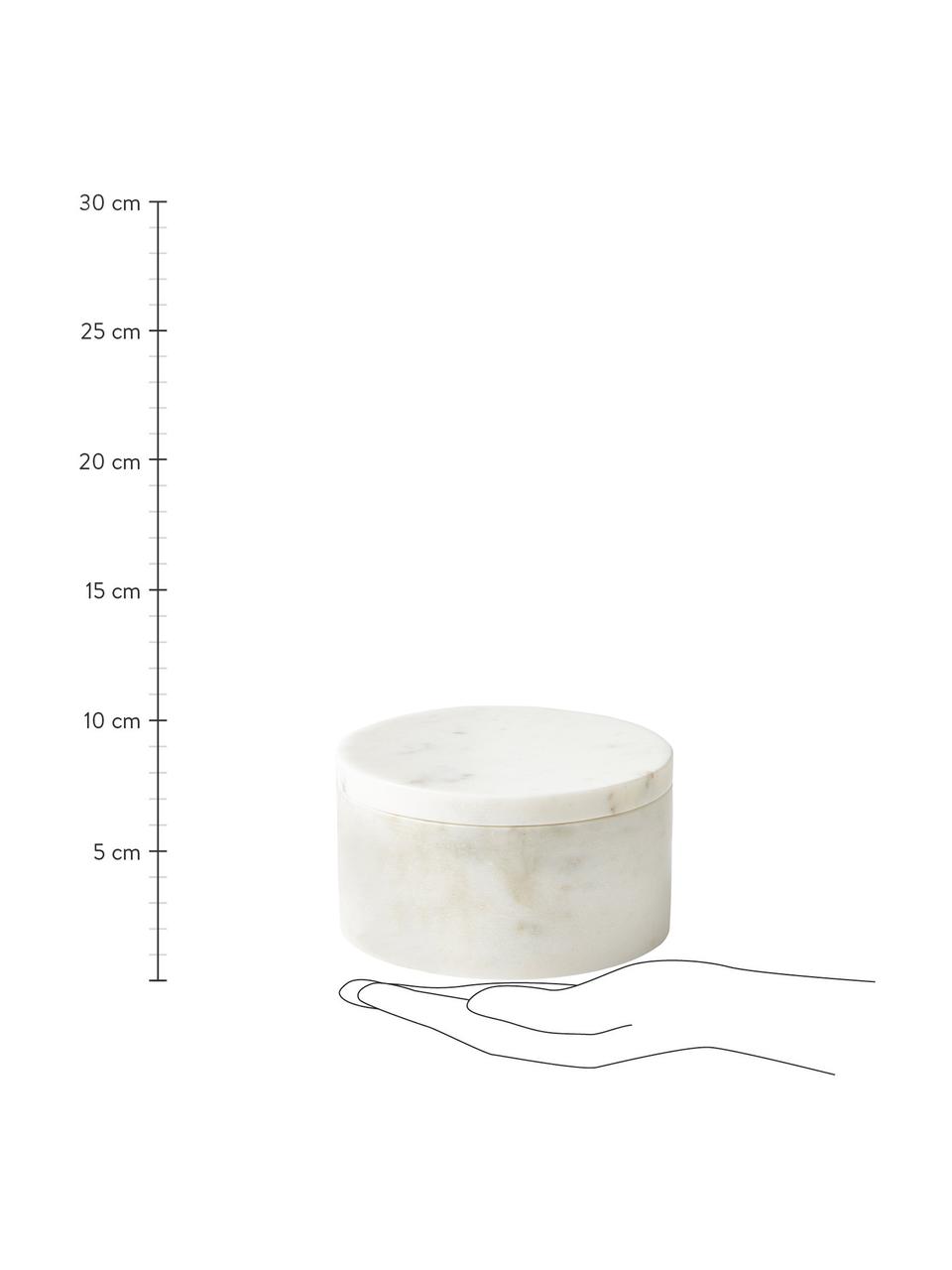 Boîte à bijoux en marbre Venice, Marbre, Blanc, marbré, Ø 13 x haut. 7 cm