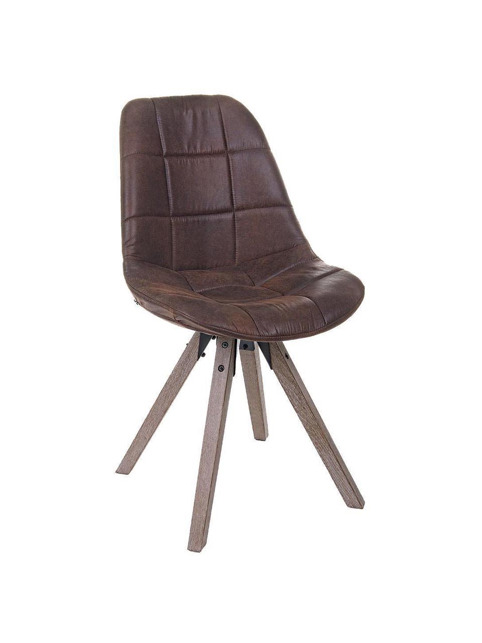 Silla tapizada Foil, Patas: Madera de encina, Asiento: plástico (polipropileno), Tapizado: 100% poliéster, Marrón, beige, negro, An 44 x Al 84 cm