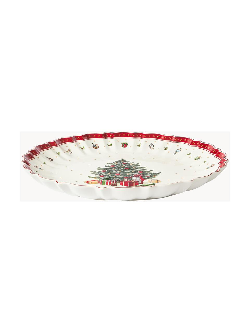 Grand saladier en porcelaine Delight, Ø 44 cm, Porcelaine Premium, Blanc, vert, rouge, Ø 44 cm