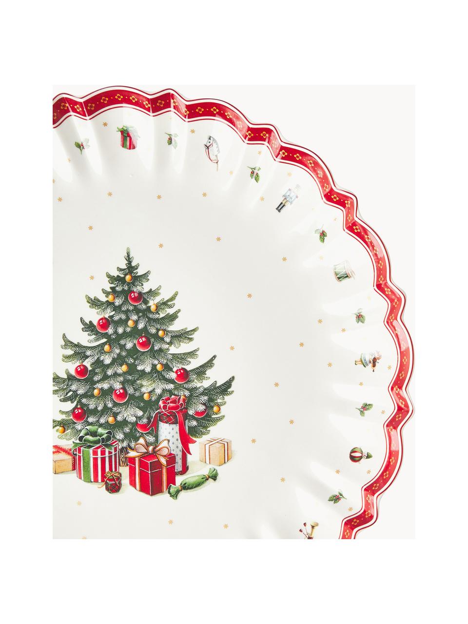 Veľká porcelánová servírovacia misa Toy's Delight, Ø 44 cm, Premium porcelán, Biela, zelená, červená, Ø 46 cm