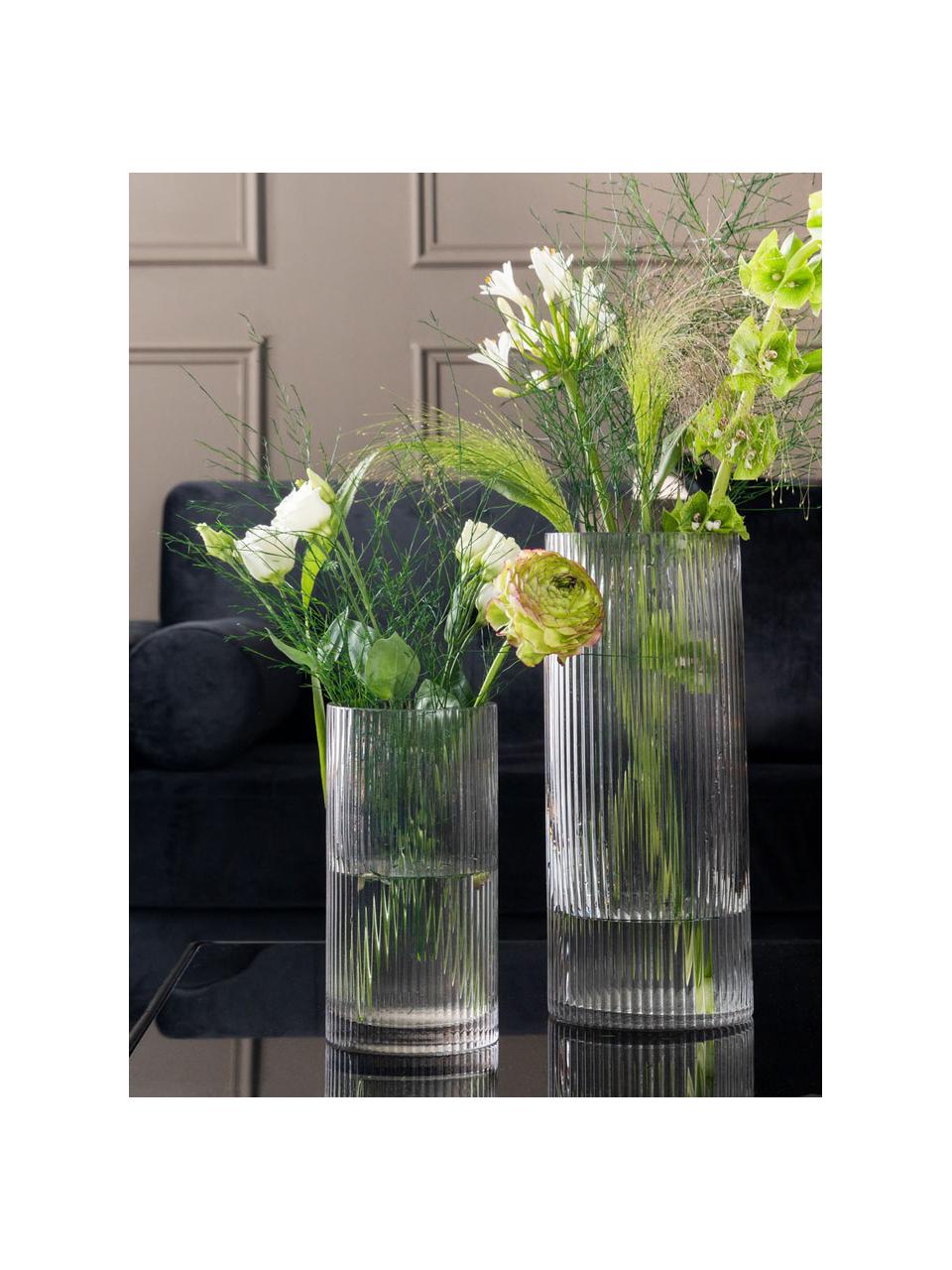 Große Glas-Vase Allure Straight in Transparent, Glas, getönt, Transparent, Ø 12 x H 30 cm