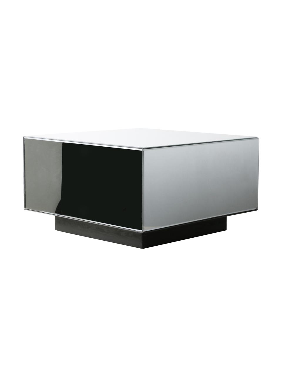 Skleněný konferenční stolek se zrcadlovým efektem Block, Stříbrná, Š 60 cm, V 35 cm
