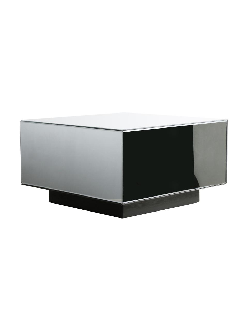 Skleněný konferenční stolek se zrcadlovým efektem Block, Stříbrná, Š 60 cm, V 35 cm