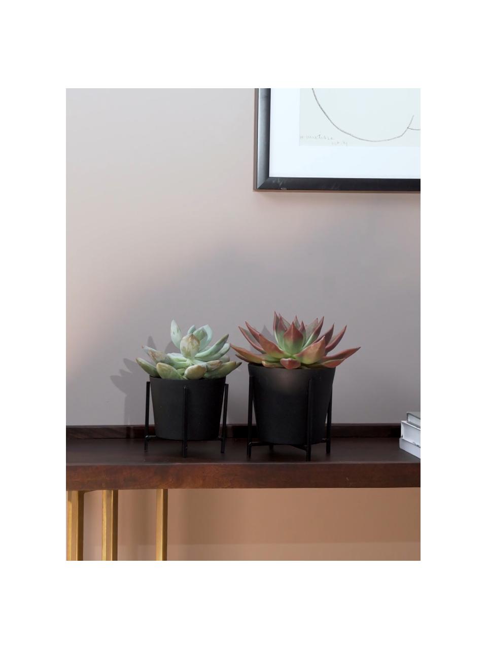 Súprava obalov na kvetináče Kuma, 2 diely, Kov, Čierna, Súprava s rôznymi veľkosťami