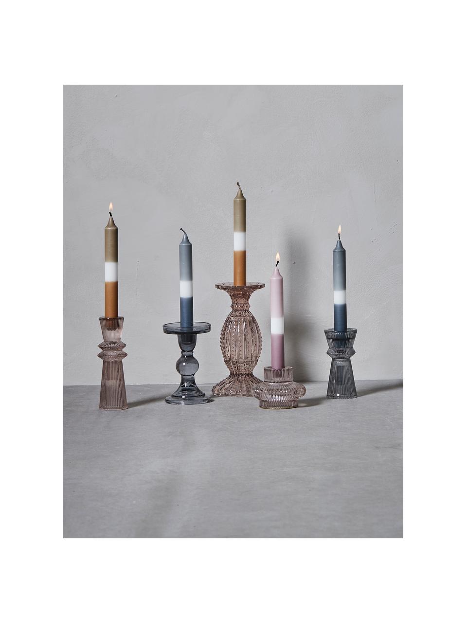 Stolní svíčky Tone, 2 ks, Parafínový vosk, Růžová, fialová, bílá, Ø 2 cm, V 19 cm