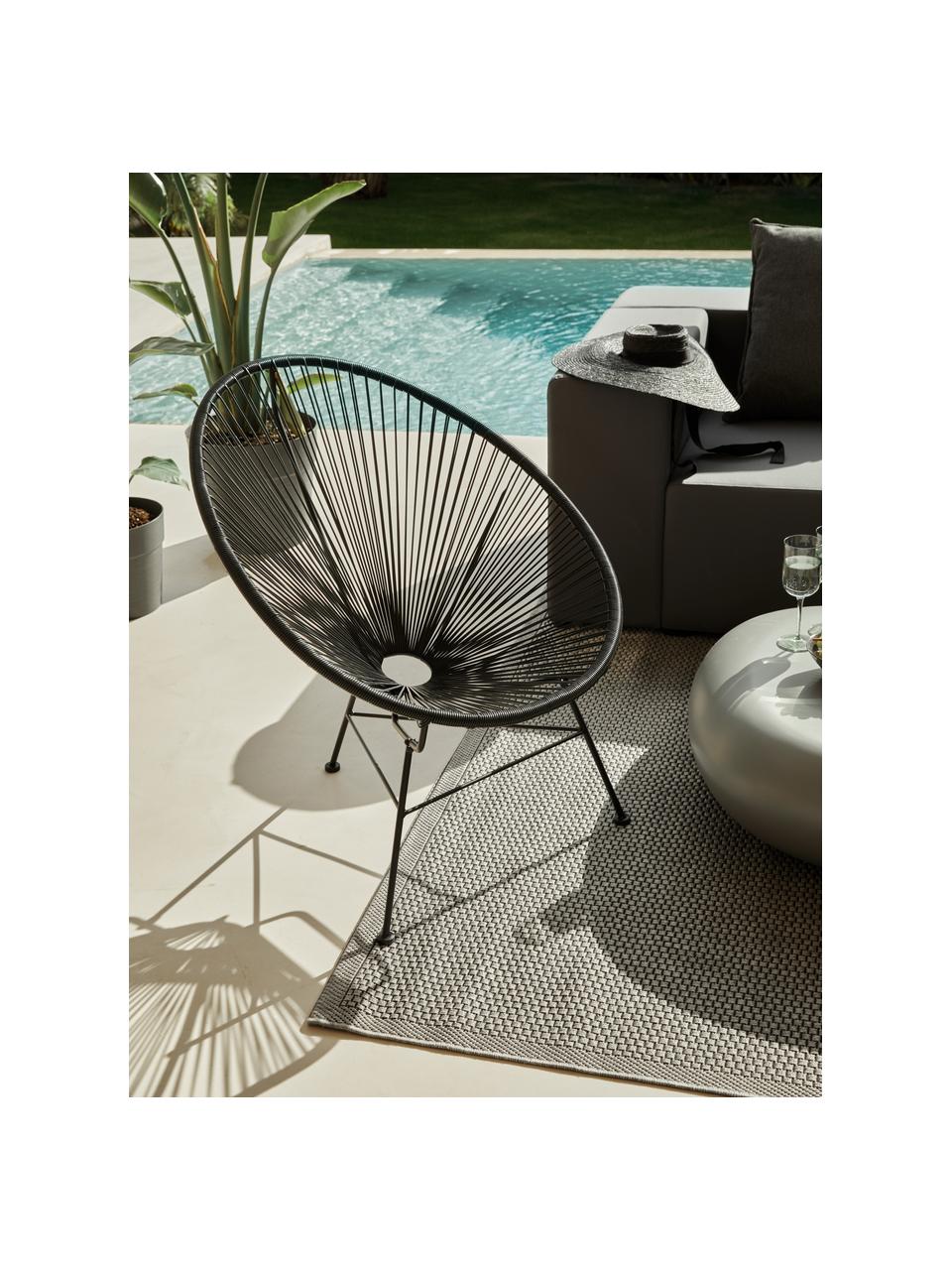 Kreslo s plastovým výpletom Bahia, Čierna, Š 81 x H 73 cm