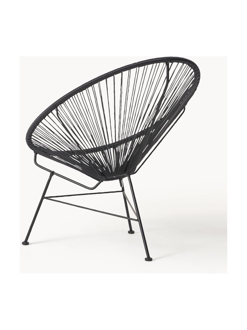 Sillón de plástico Bahia, Asiento: plástico, Estructura: metal con pintura en polv, Negro, An 81 x F 73 cm