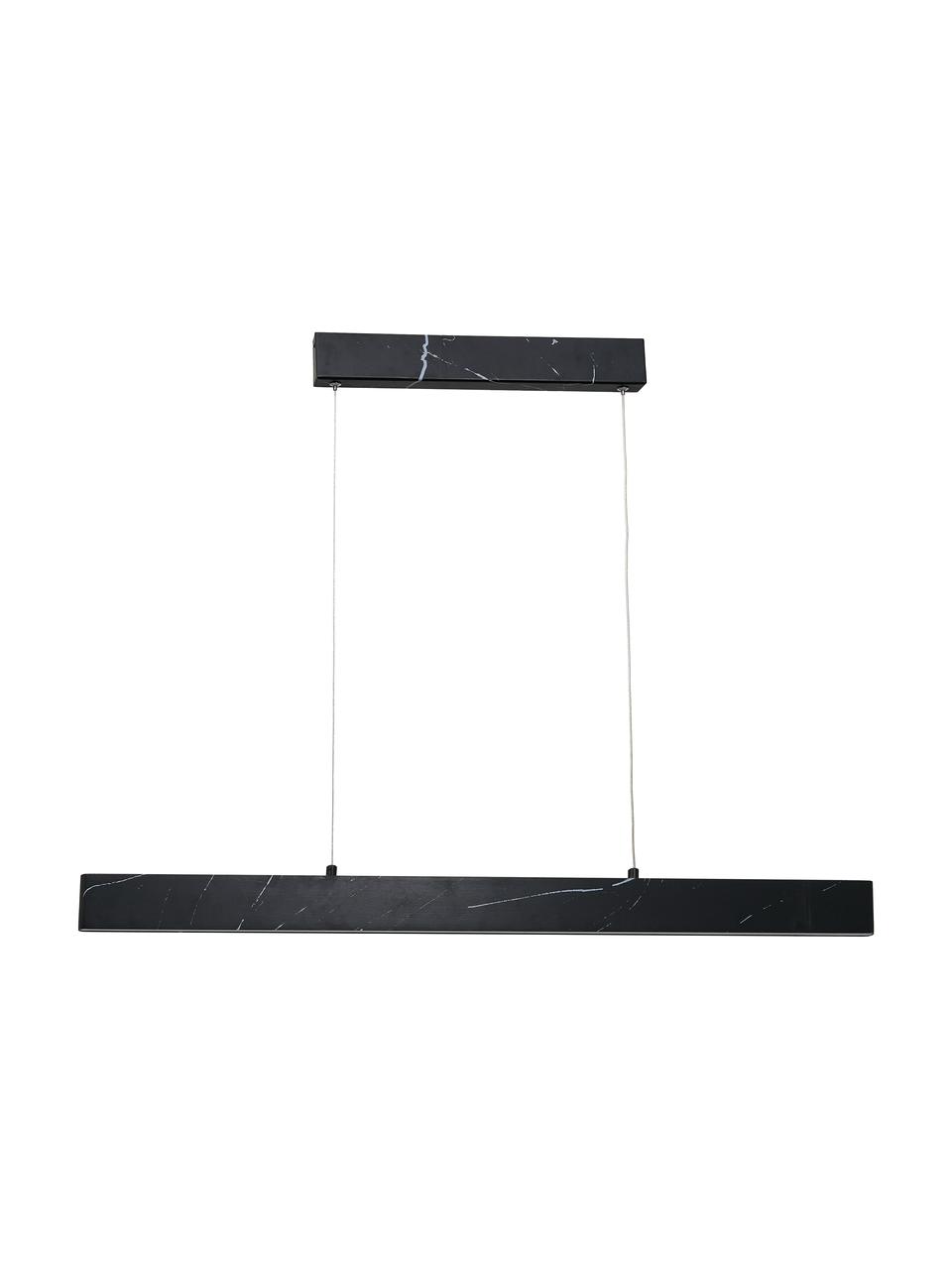 Lampada a sospensione grande a LED effetto marmo Pierce, Paralume: metallo lamina rivestita, Baldacchino: metallo sventato, Nero, Larg. 90 x Alt. 8 cm