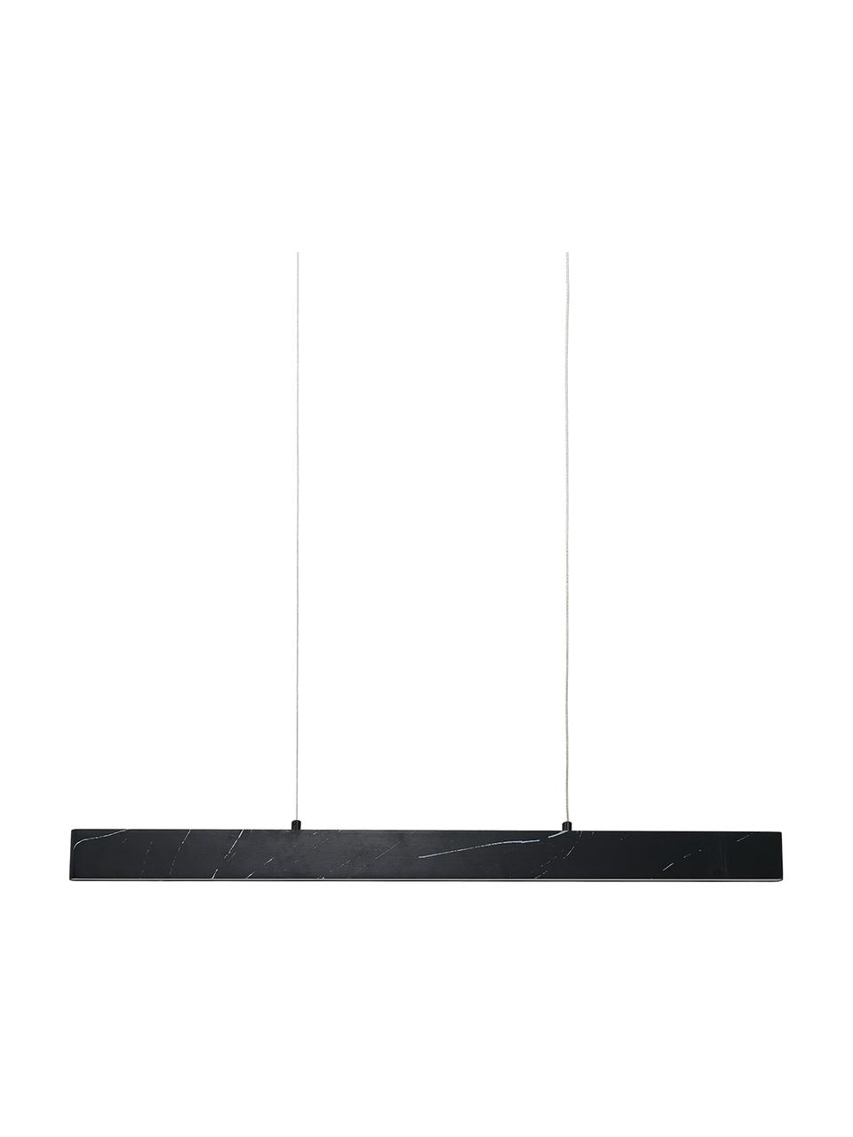 Veľká závesná LED lampa s mramorovým vzhľadom Pierce, Mramorovaná čierna, Š 90 x V 10 cm