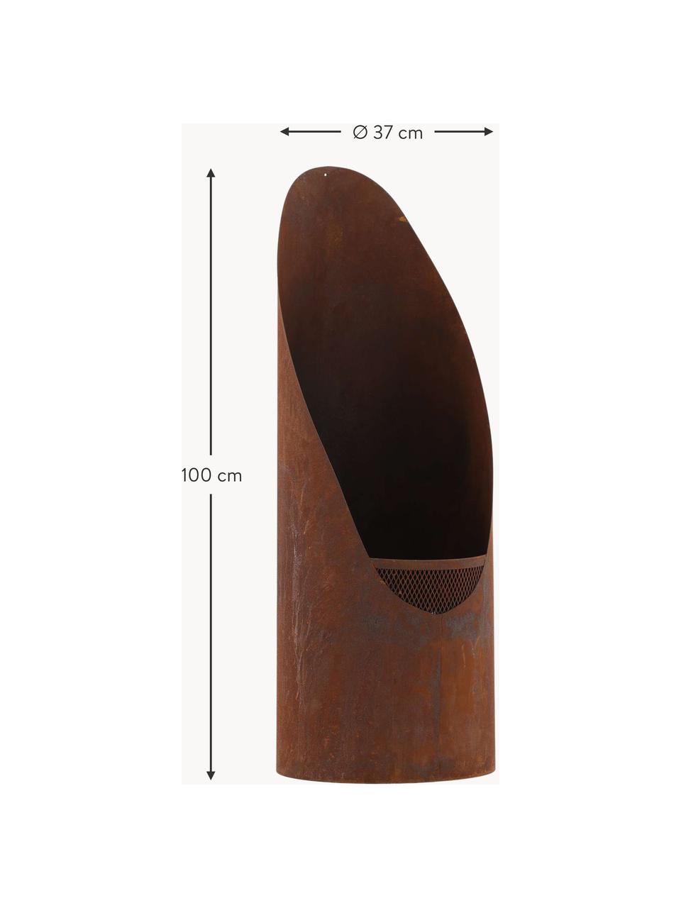Metalen tuinhaard Bastian, Gecoat staal, Roodbruin, Ø 37 x H 100 cm