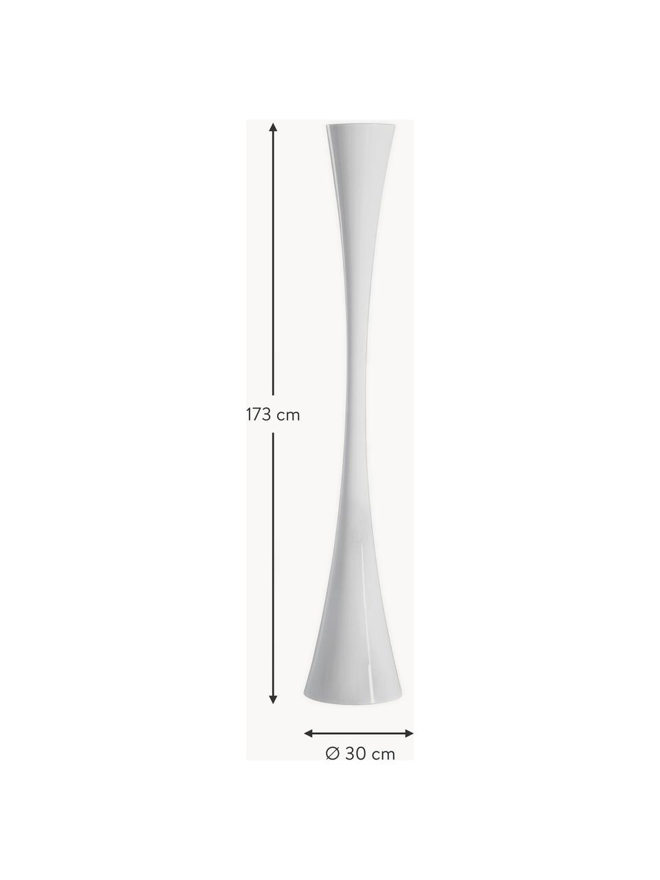 Grote LED vloerlamp Biconica, Kunststof, Wit, H 173 cm