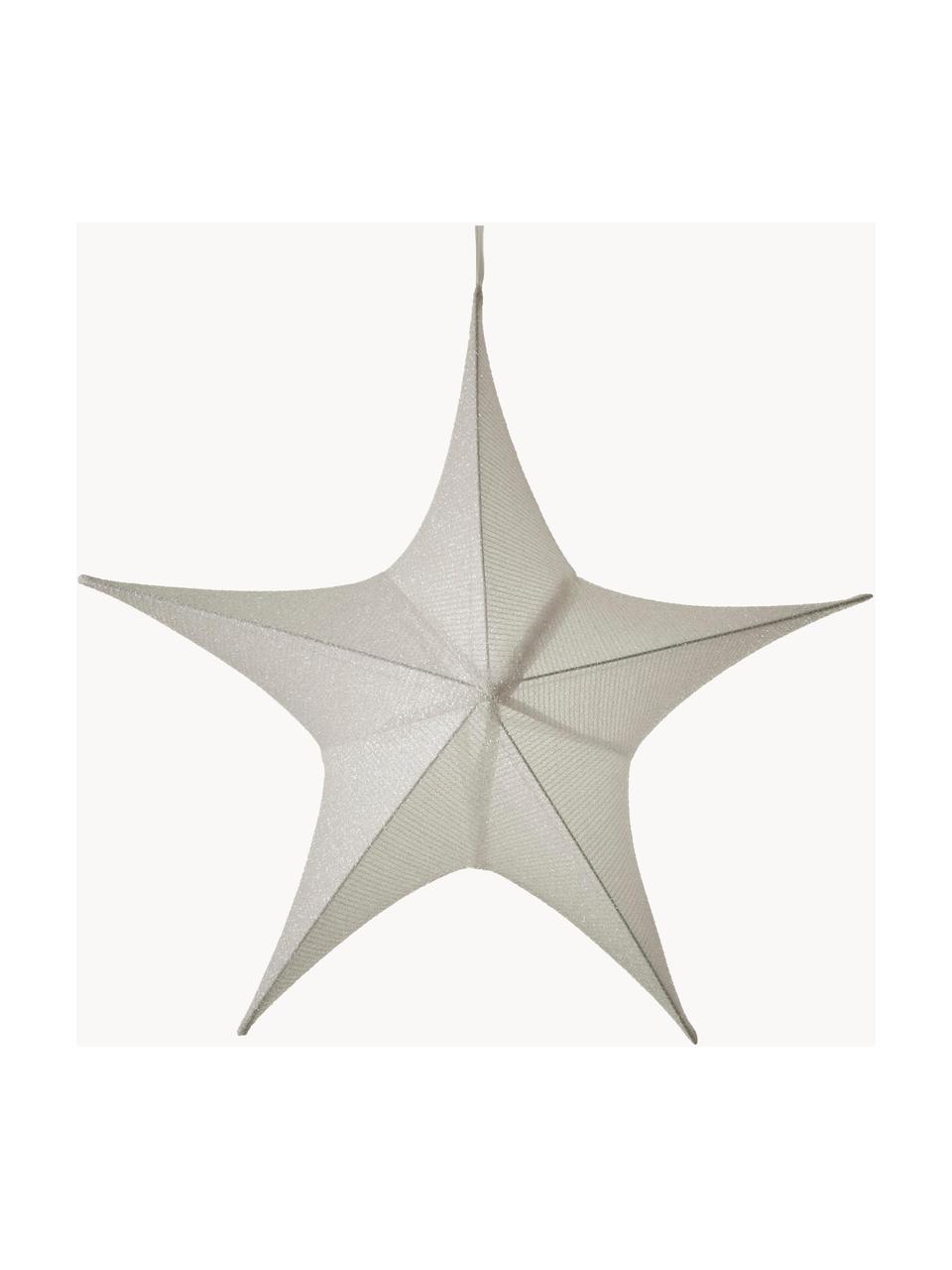 Adorno navideño grande Kamilla, Ø 80 cm, Exterior: poliéster, Interior: metal, Blanco, An 80 x Al 76 cm