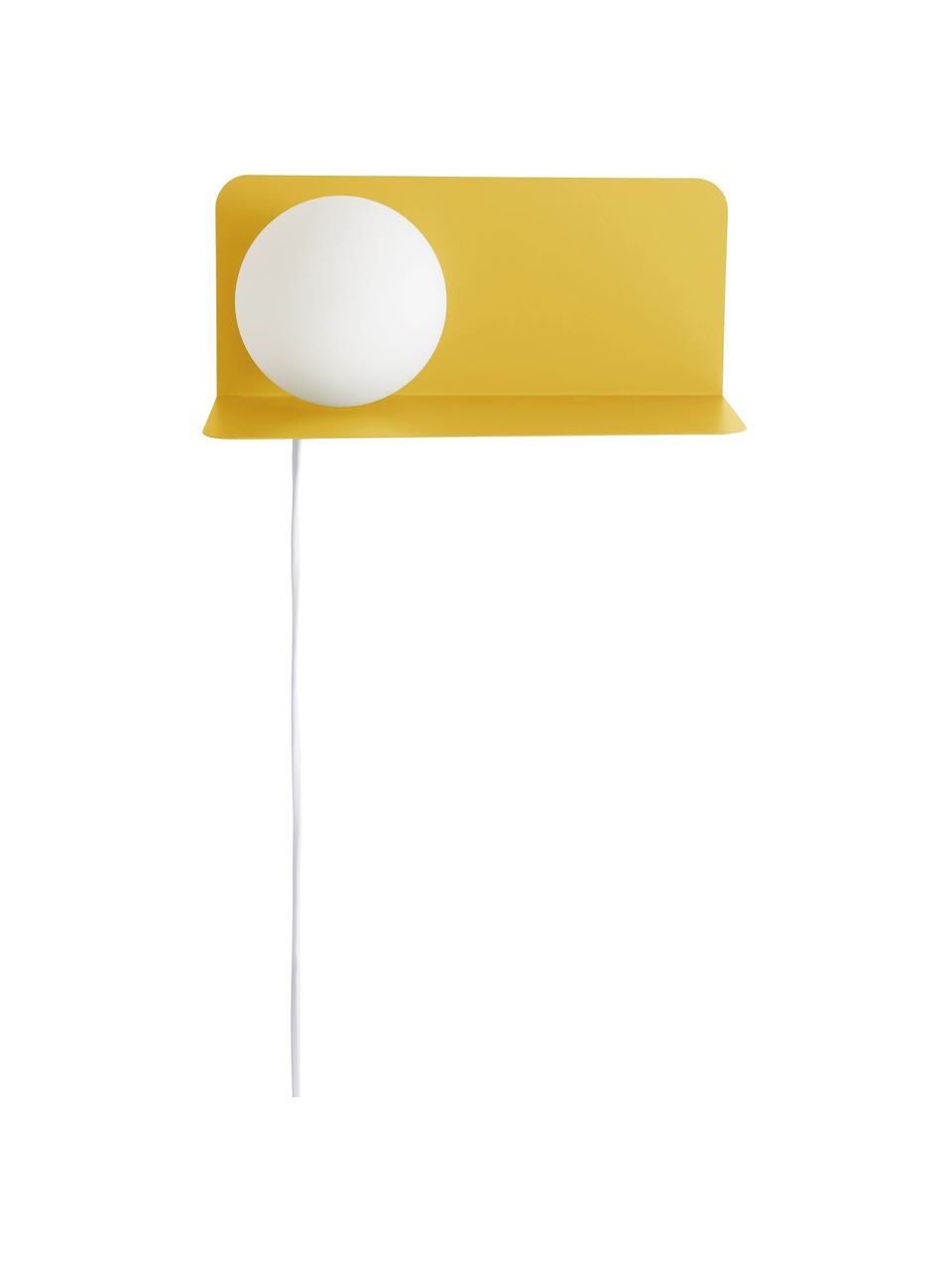 Nástěnné svítidlo Walliee, Kov, Žlutá, H 15 cm, V 13 cm