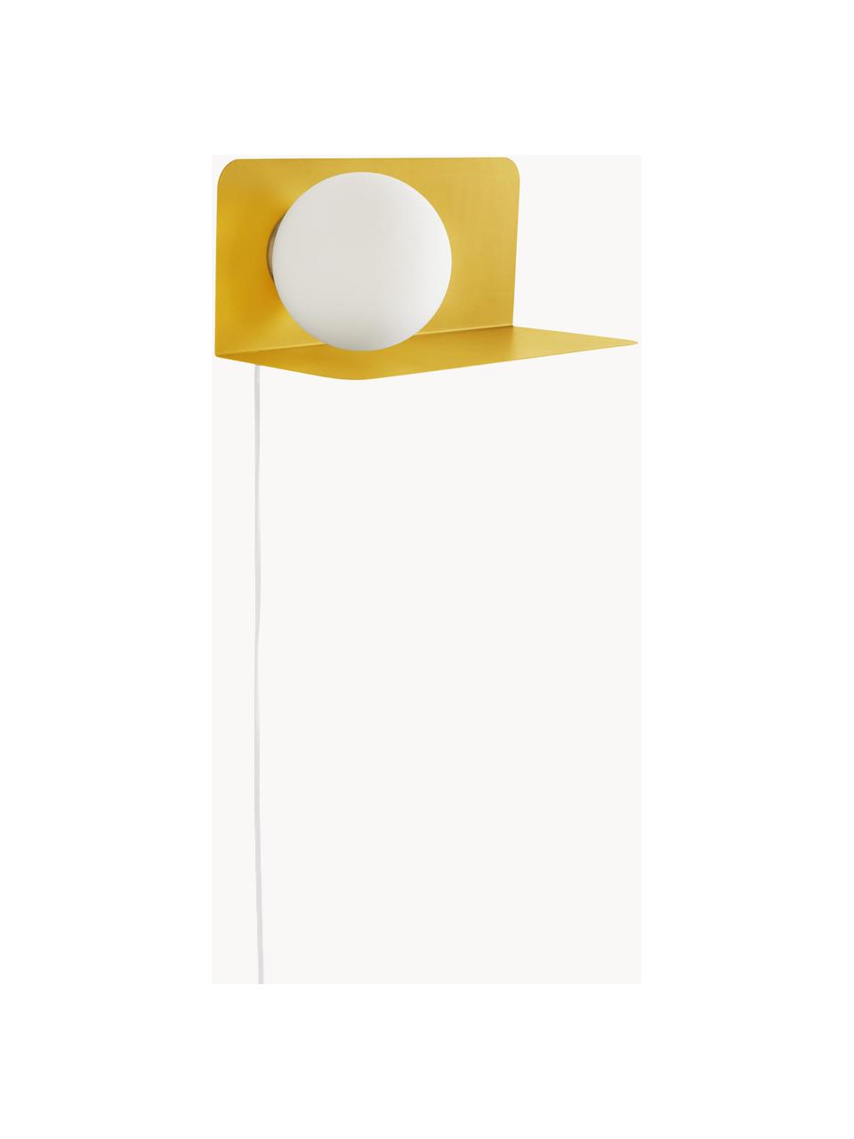 Nástěnné svítidlo Walliee, Kov, Žlutá, H 15 cm, V 13 cm