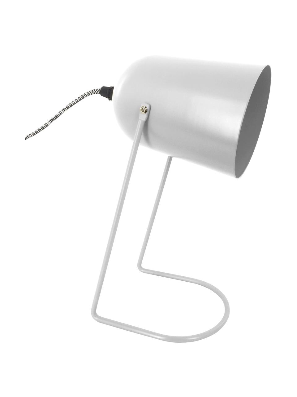 Kleine Retro-Tischlampe Enchant in Weiß, Lampenschirm: Metall, beschichtet, Lampenfuß: Metall, beschichtet, Gebrochenes Weiß, Ø 18 x H 30 cm