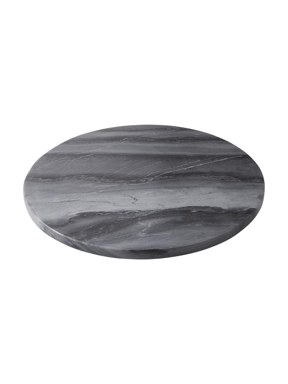 Bandeja decorativa de mármol Marble, Mármol, Gris oscuro, Ø 30 cm
