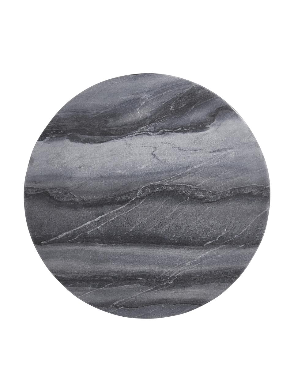 Decoratief dienblad Marble van marmer in donkergrijs, Marmer, Donkergrijs, Ø 30 cm