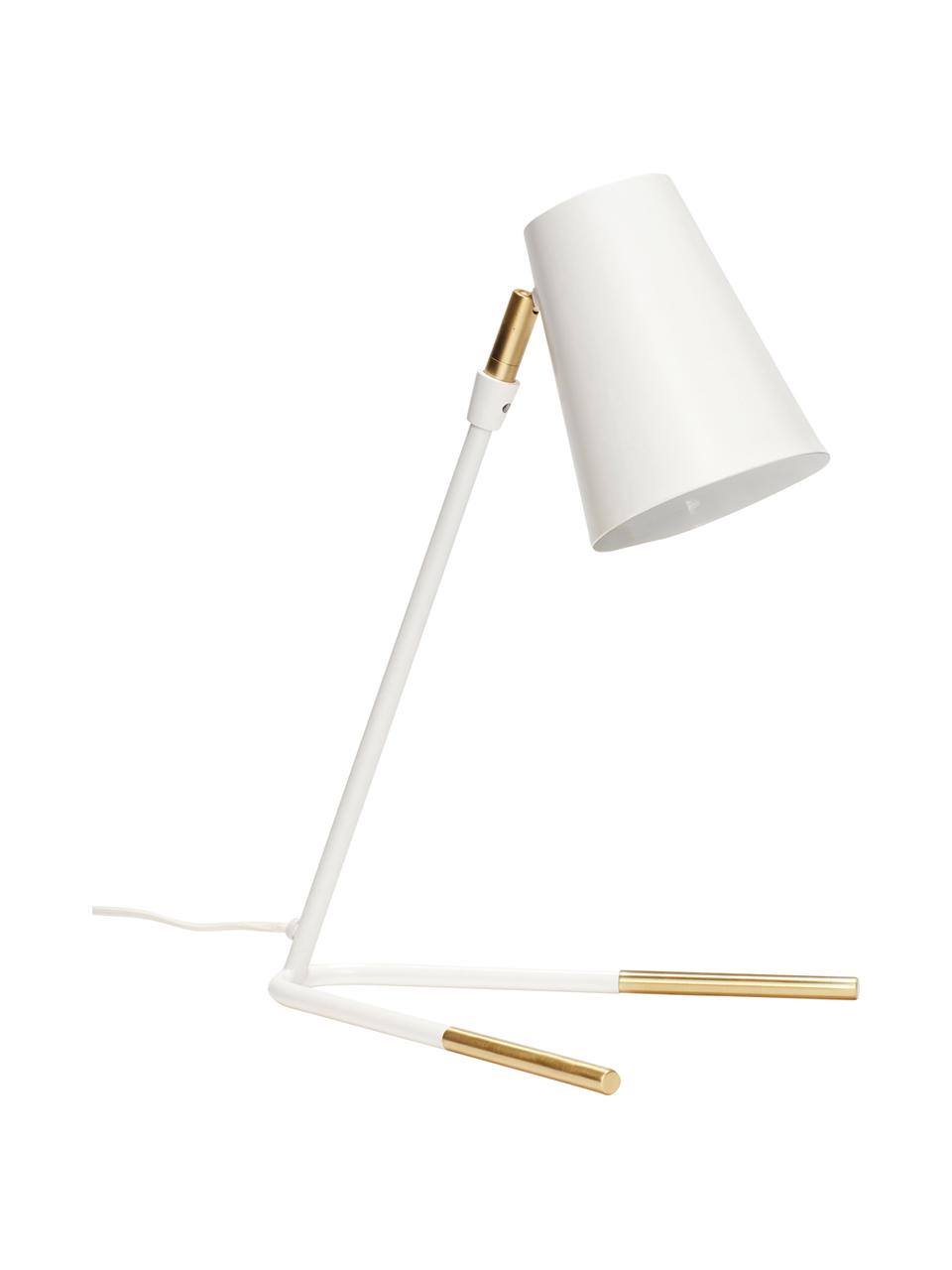 Lampada da tavolo Viktorija, Metallo, verniciato a polvere, ottone, Bianco, ottone, L 25 x A 46 cm