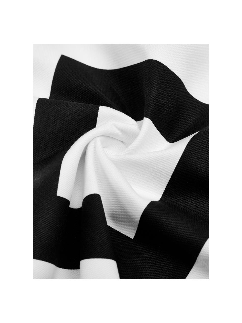 Kussenhoes Sera in zwart/wit met grafisch patroon, 100% katoen, Wit & zwart, patroon, B 45 x L 45 cm