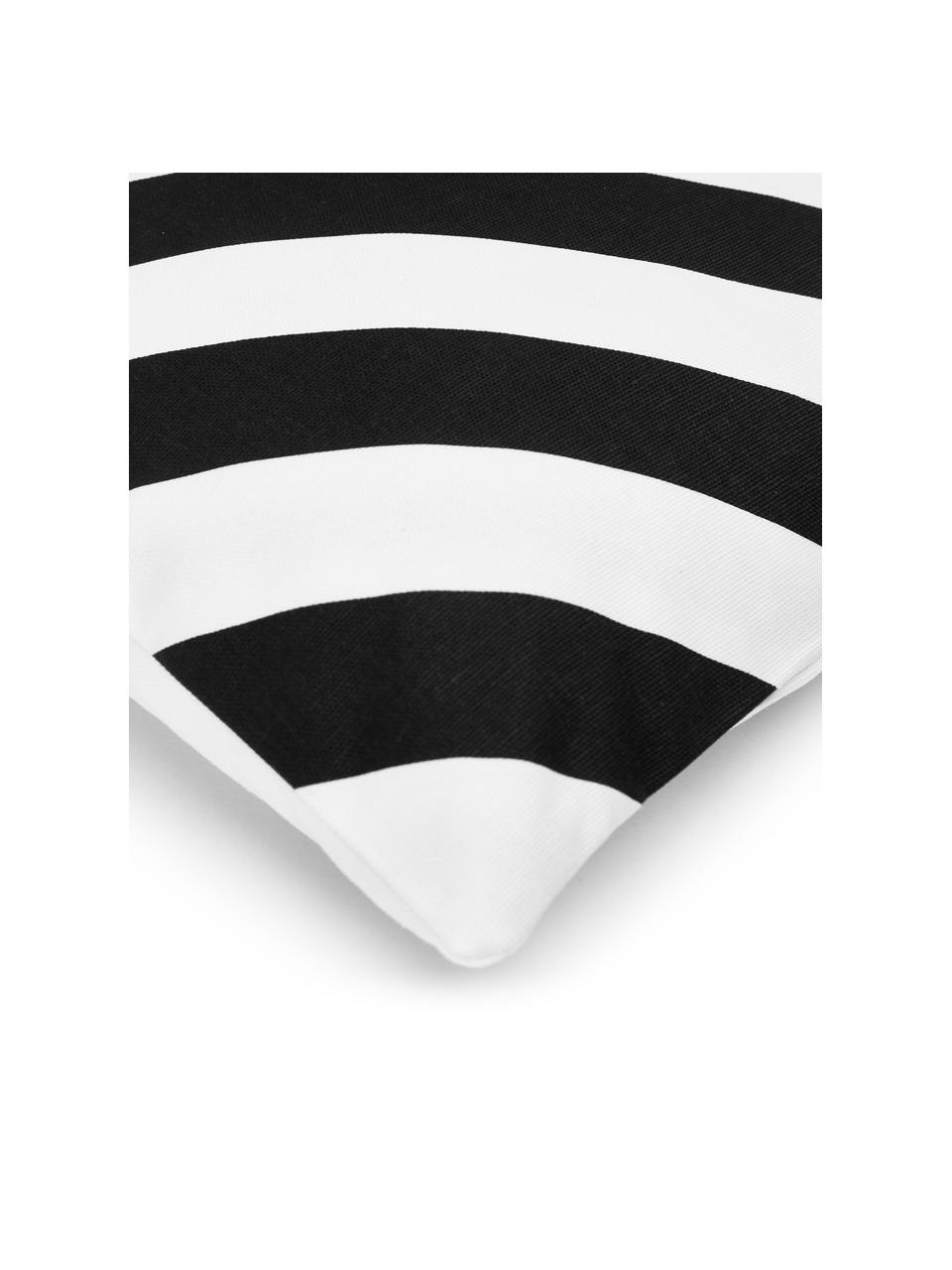 Povlak na polštář s grafickým vzorem Sera, 100 % bavlna, Bílá, černá, vzor, Š 45 cm, D 45 cm