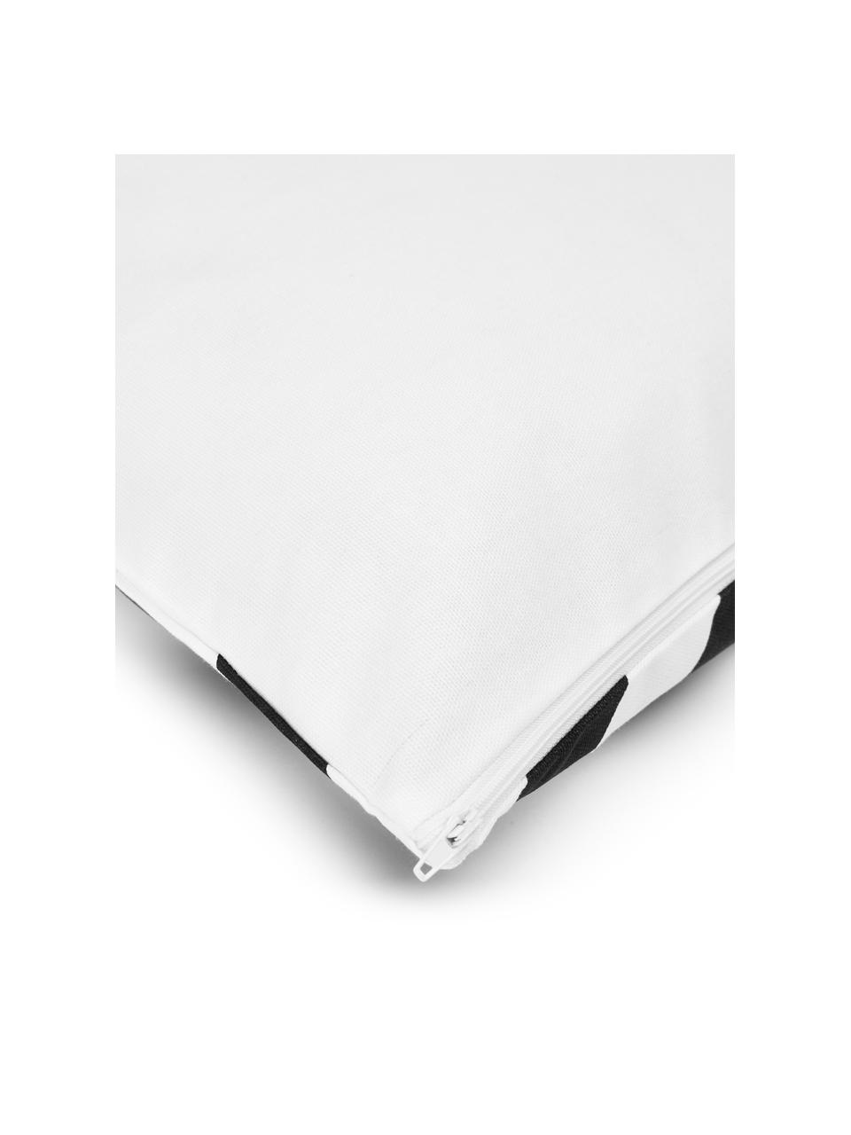 Funda de cojín estampada Sera, 100% algodón, Blanco y negro estampado, An 45 x L 45 cm