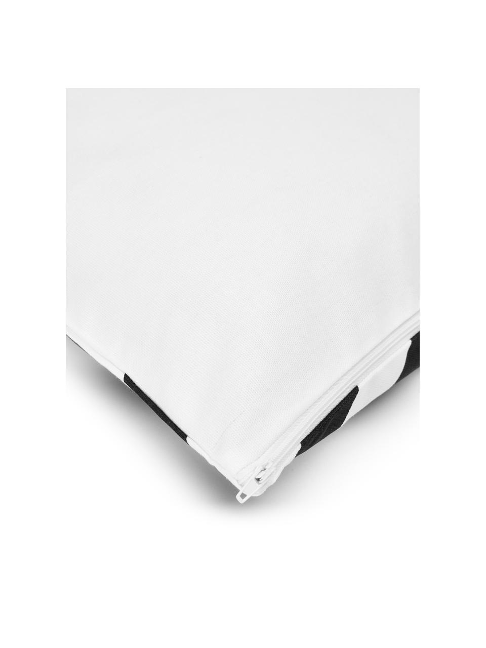 Housse de coussin 45x45 noir/blanc Sera, 100 % coton, Blanc & noir, à imprimé, larg. 45 x long. 45 cm