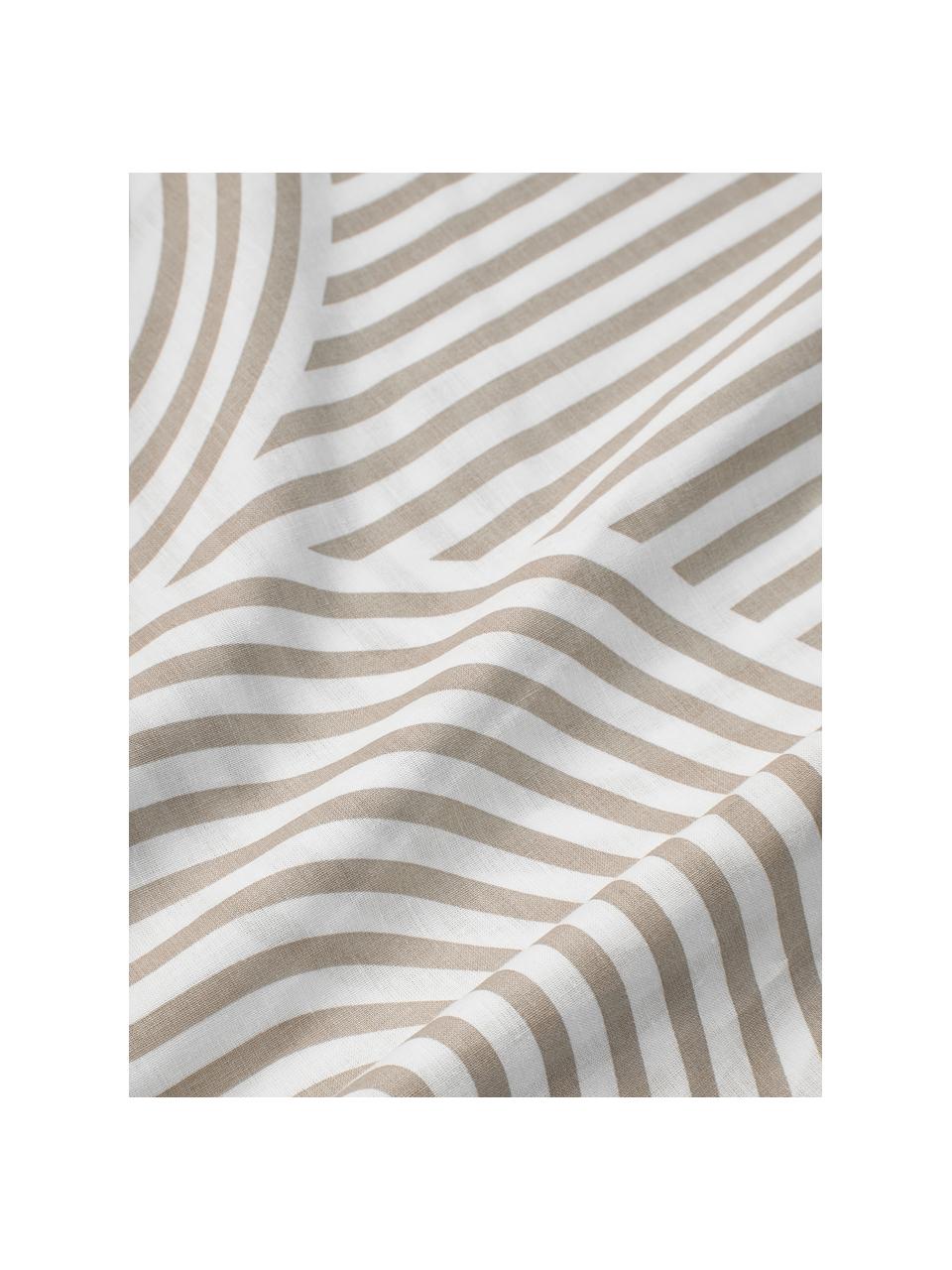 Funda nórdica de algodón Arcs, Beige, blanco, Cama 90 cm (155 x 220 cm)