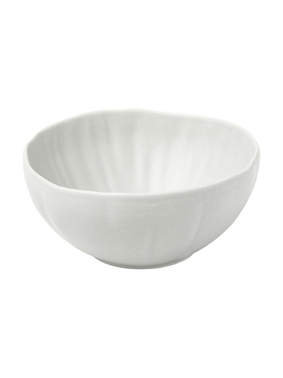 Misky s reliéfem Sali, matné, 4 ks, Porcelán, Světle šedá, Ø 17 cm, V 8 cm
