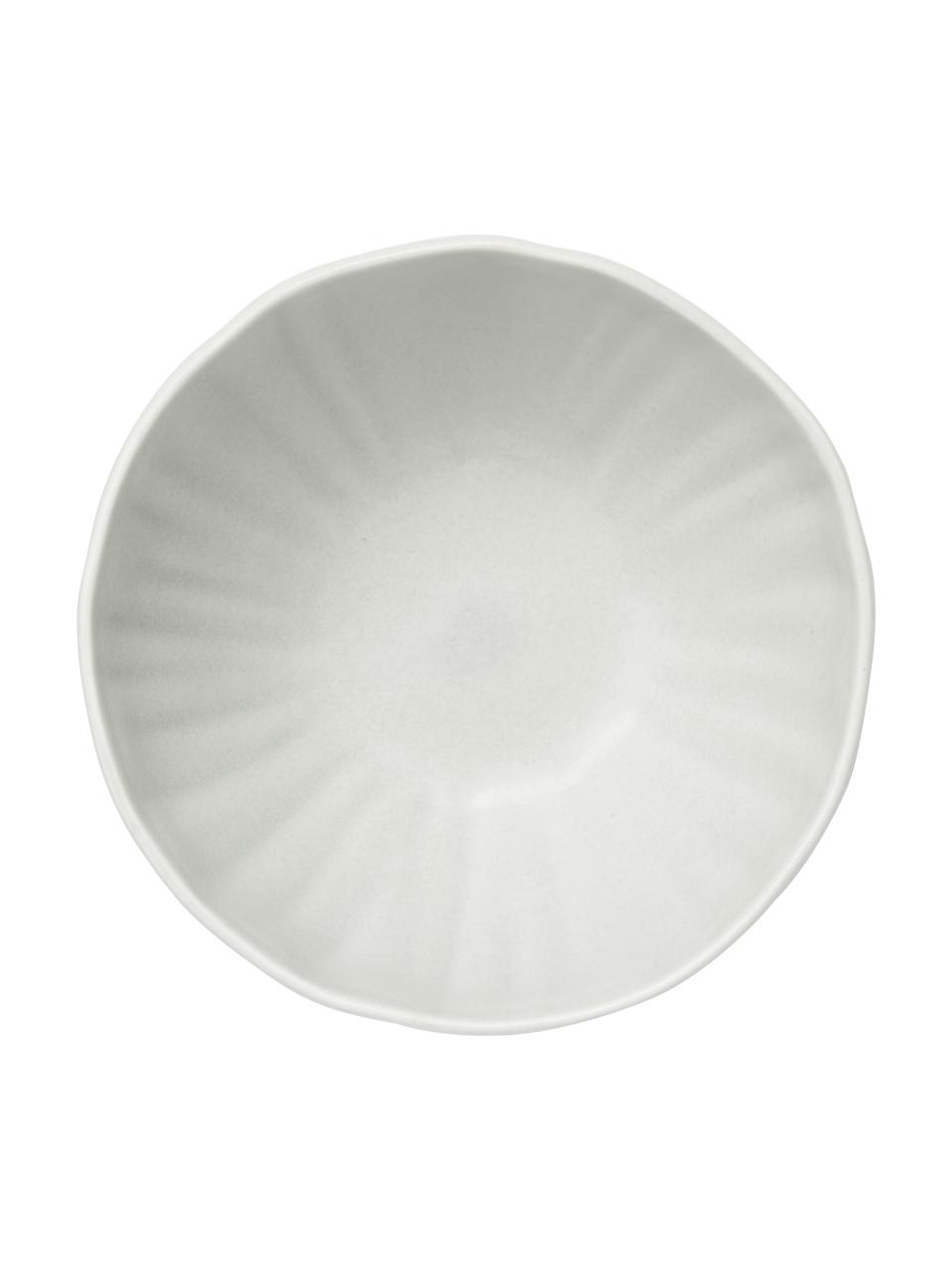 Porcelánové misky s reliéfem Sali, matné, 4 ks, Porcelán, Světle šedá, Ø 17 cm, V 8 cm