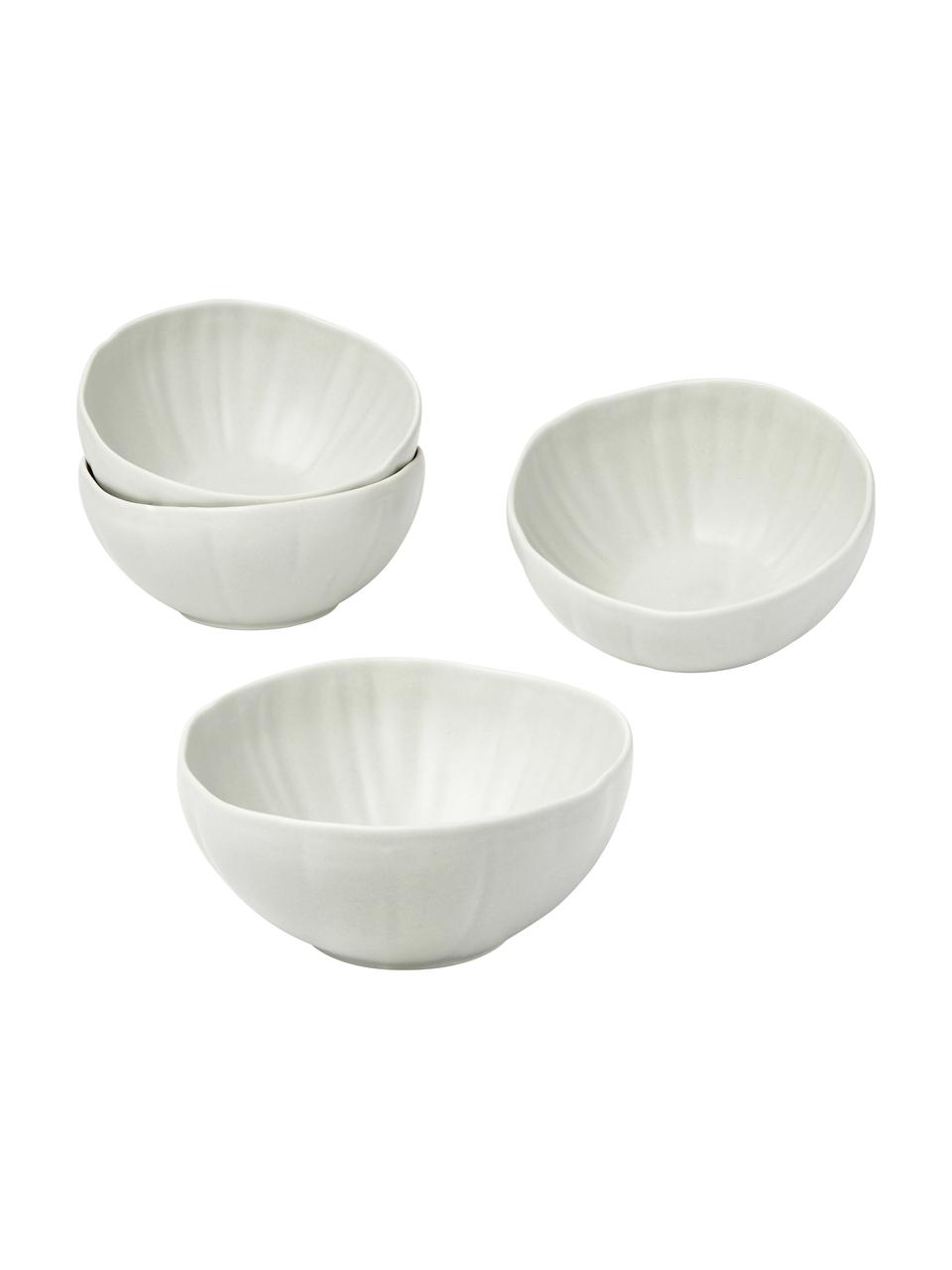 Porcelánové misky s reliéfem Sali, matné, 4 ks, Porcelán, Světle šedá, Ø 17 cm, V 8 cm