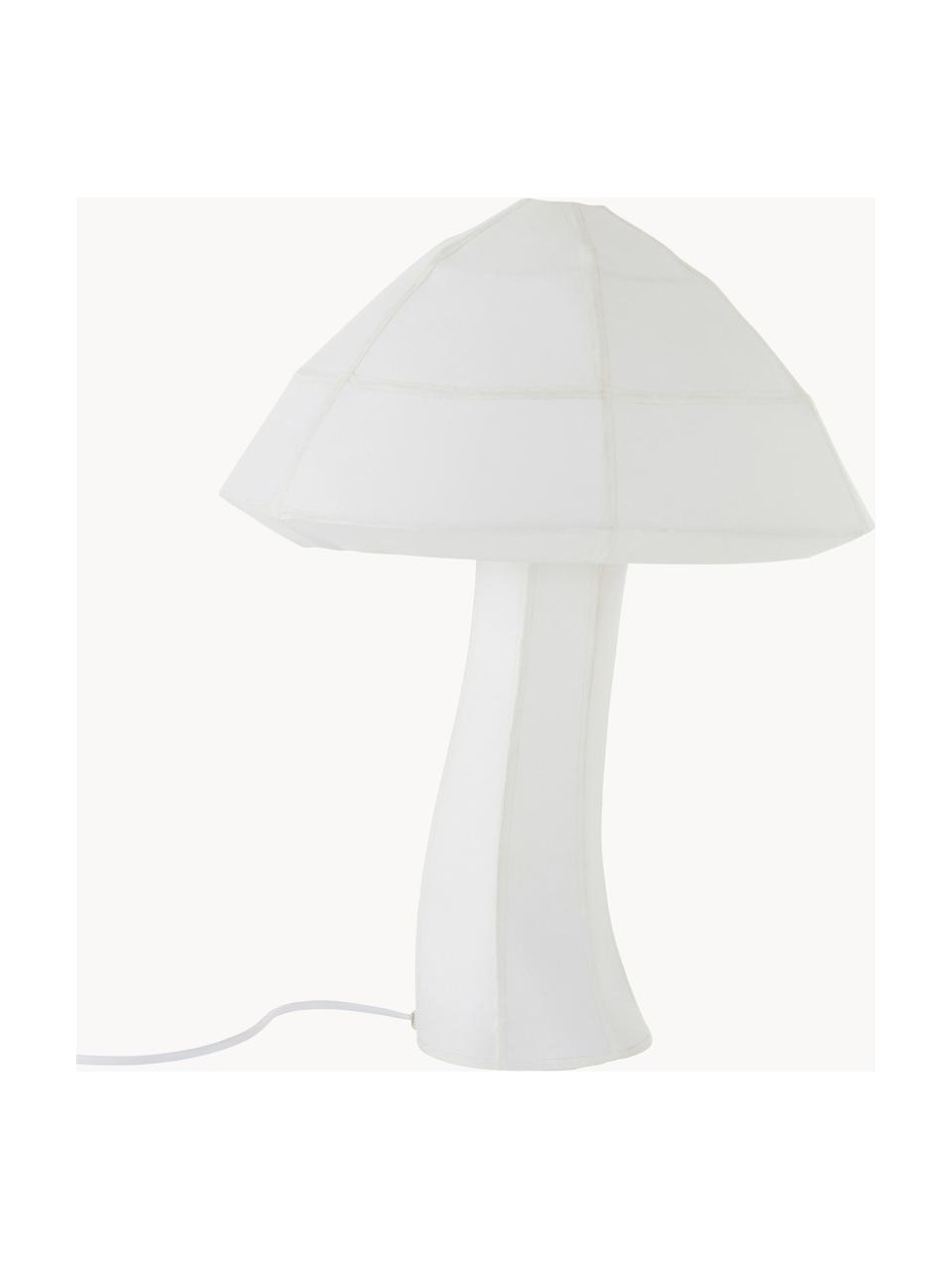 Lampada da tavolo Moshi, Lampada: tessuto, Struttura: metallo rivestito, Bianco latte, Ø 38 x Alt. 50 cm