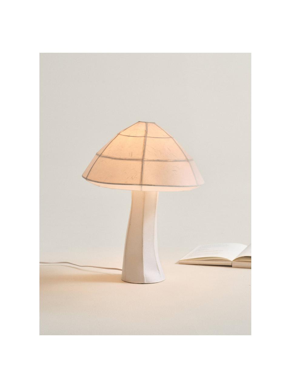 Tafellamp Moshi, Lamp: stof, Gebroken wit, Ø 38 x H 50 cm