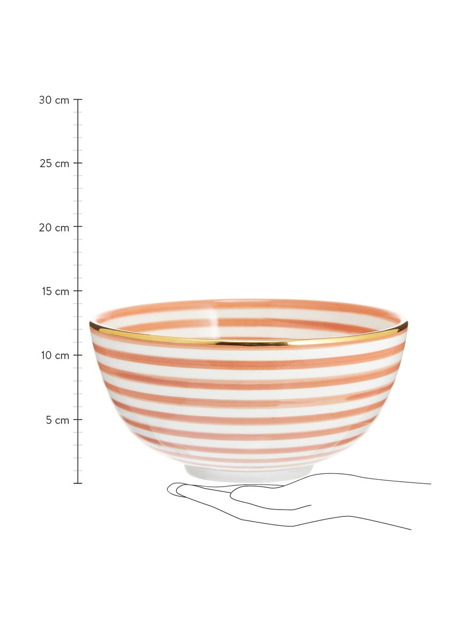 Ručne vyrobená šalátová misa v marockom štýle Coleur, Ø 25 cm, Oranžová, krémová, zlatá