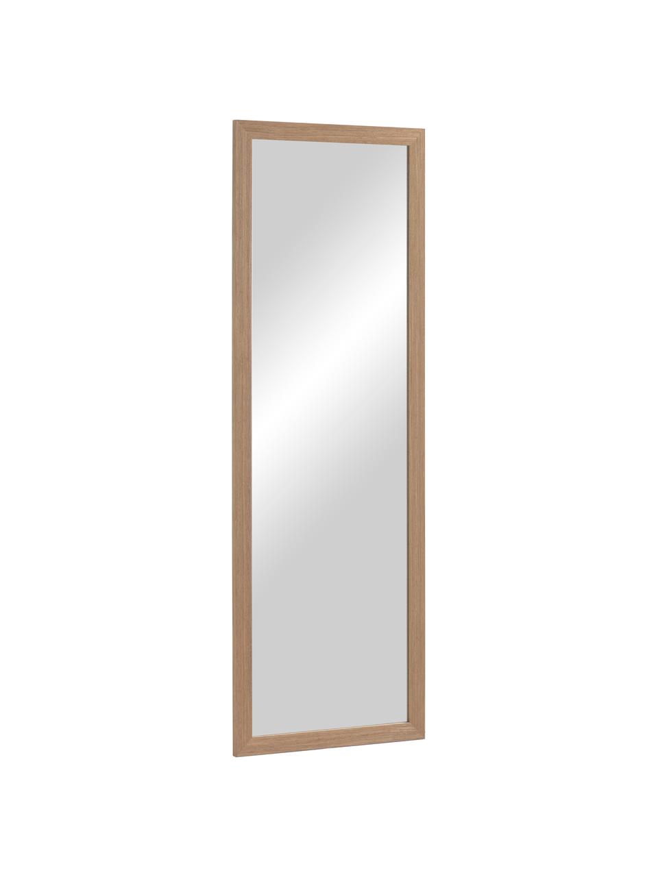 Eckiger Wandspiegel Wilany mit braunem Holzrahmen, Rahmen: Holz, Spiegelfläche: Spiegelglas, Braun , B 53 x H 153 cm