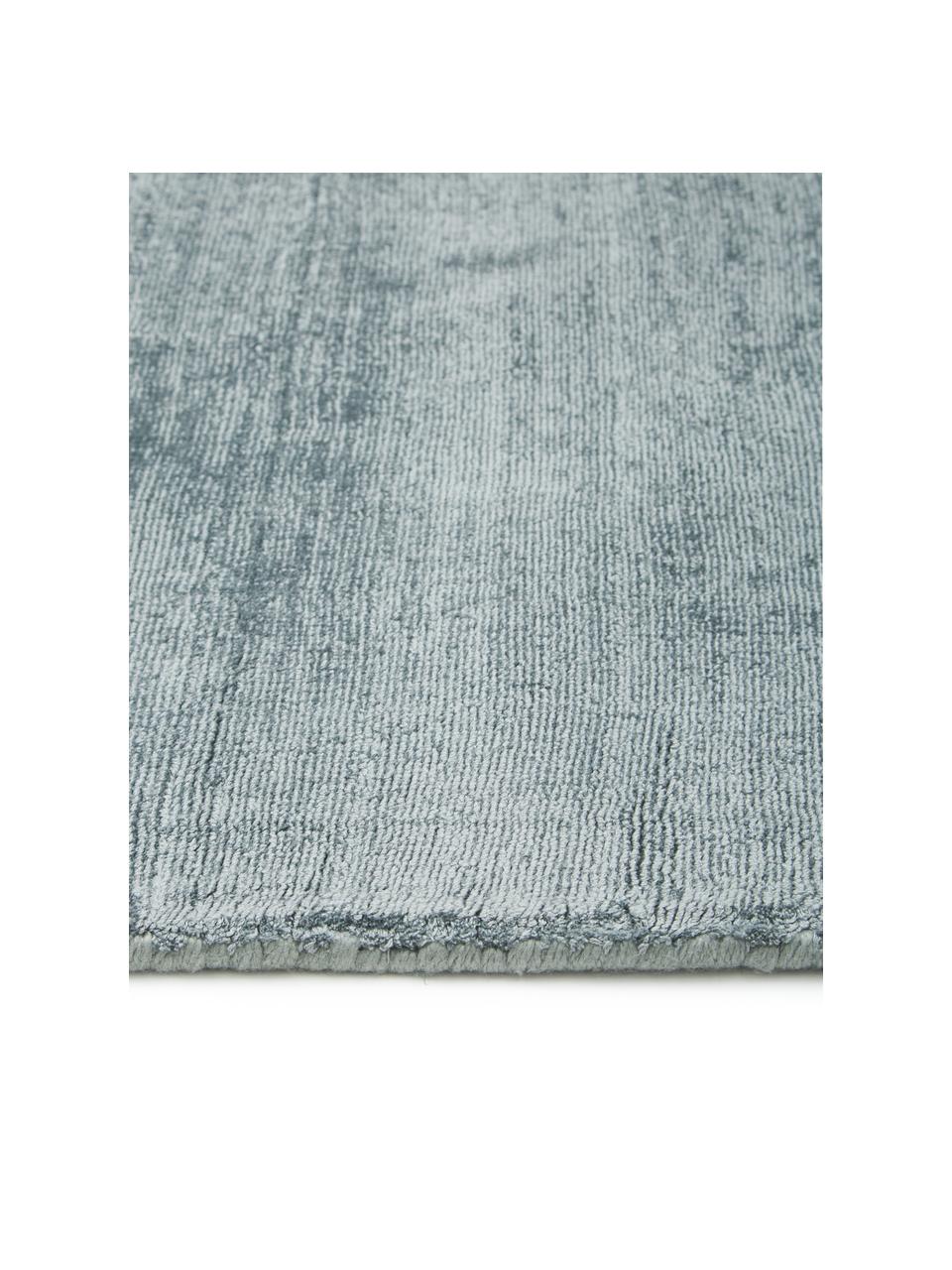 Handgewebter Viskoseteppich Jane, Flor: 100 % Viskose, Eisblau, B 200 x L 300 cm (Größe L)