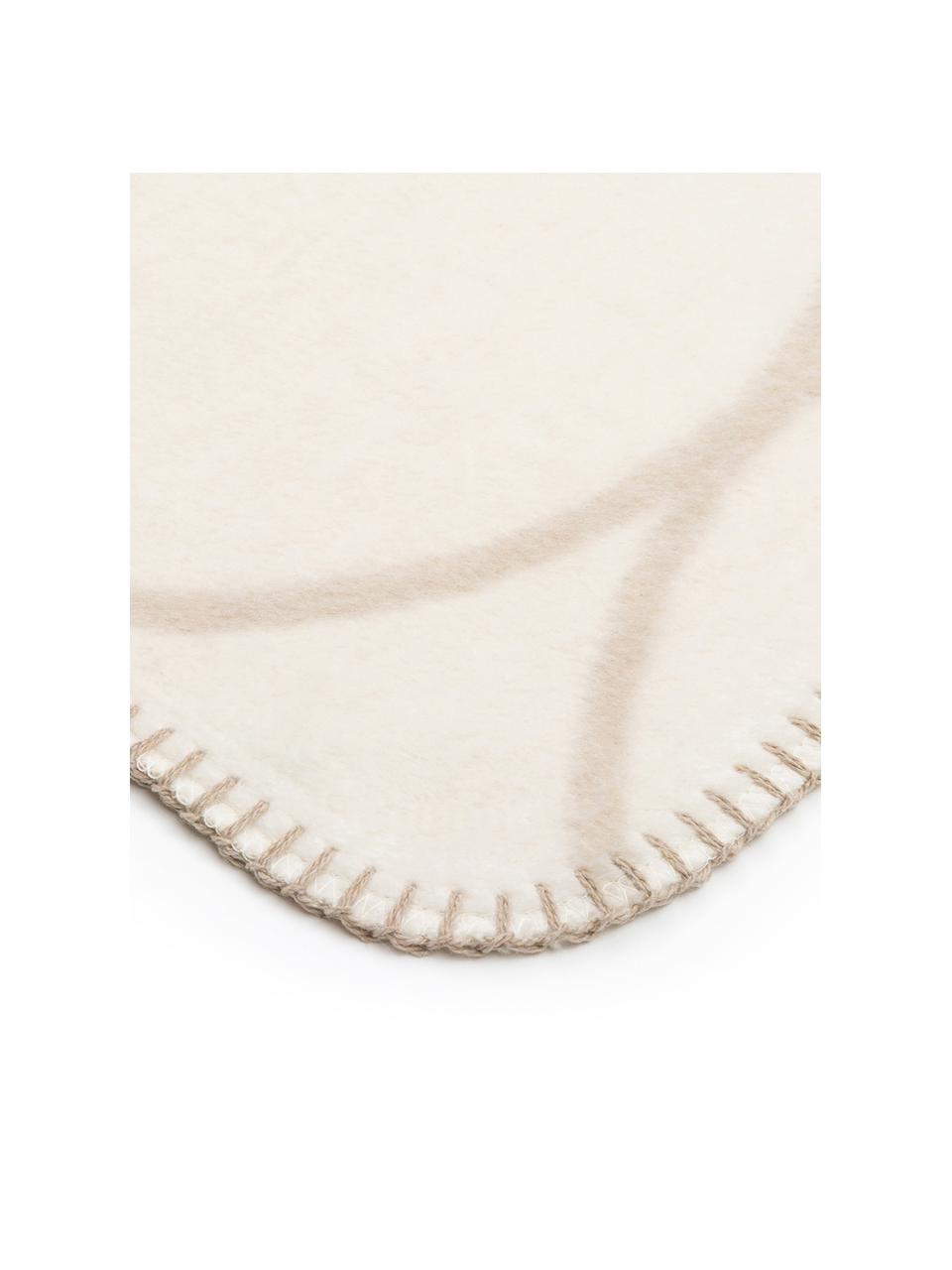 Plaid reversibile in velour Bamboo Circles, Tessuto: Jacquard, Toni beige, Larg. 150 x Lung. 200 cm