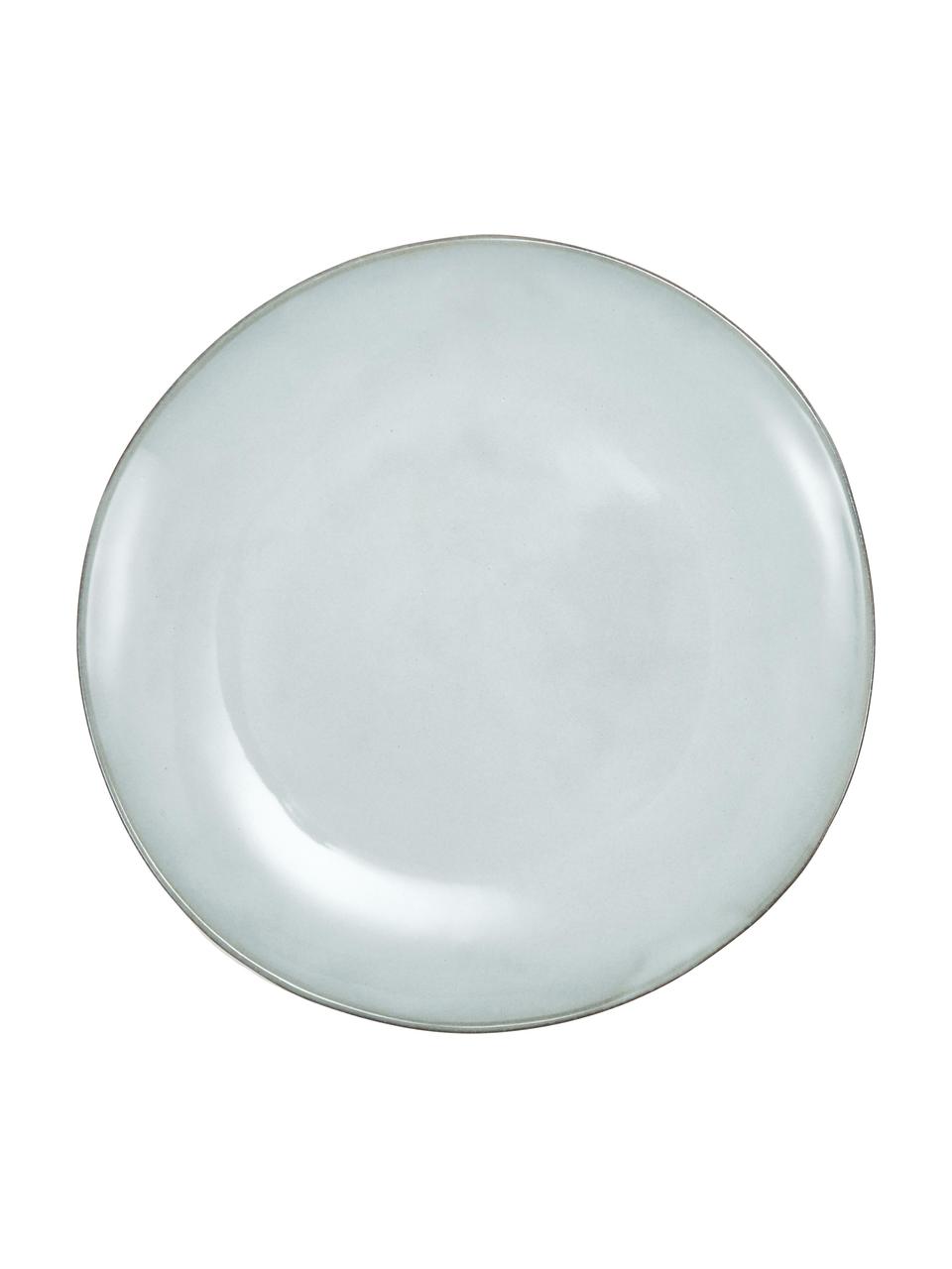 Handgemachte Frühstücksteller Thalia, 2 Stück, Steingut, Blaugrau mit dunklem Rand, Ø 23 x H 3 cm