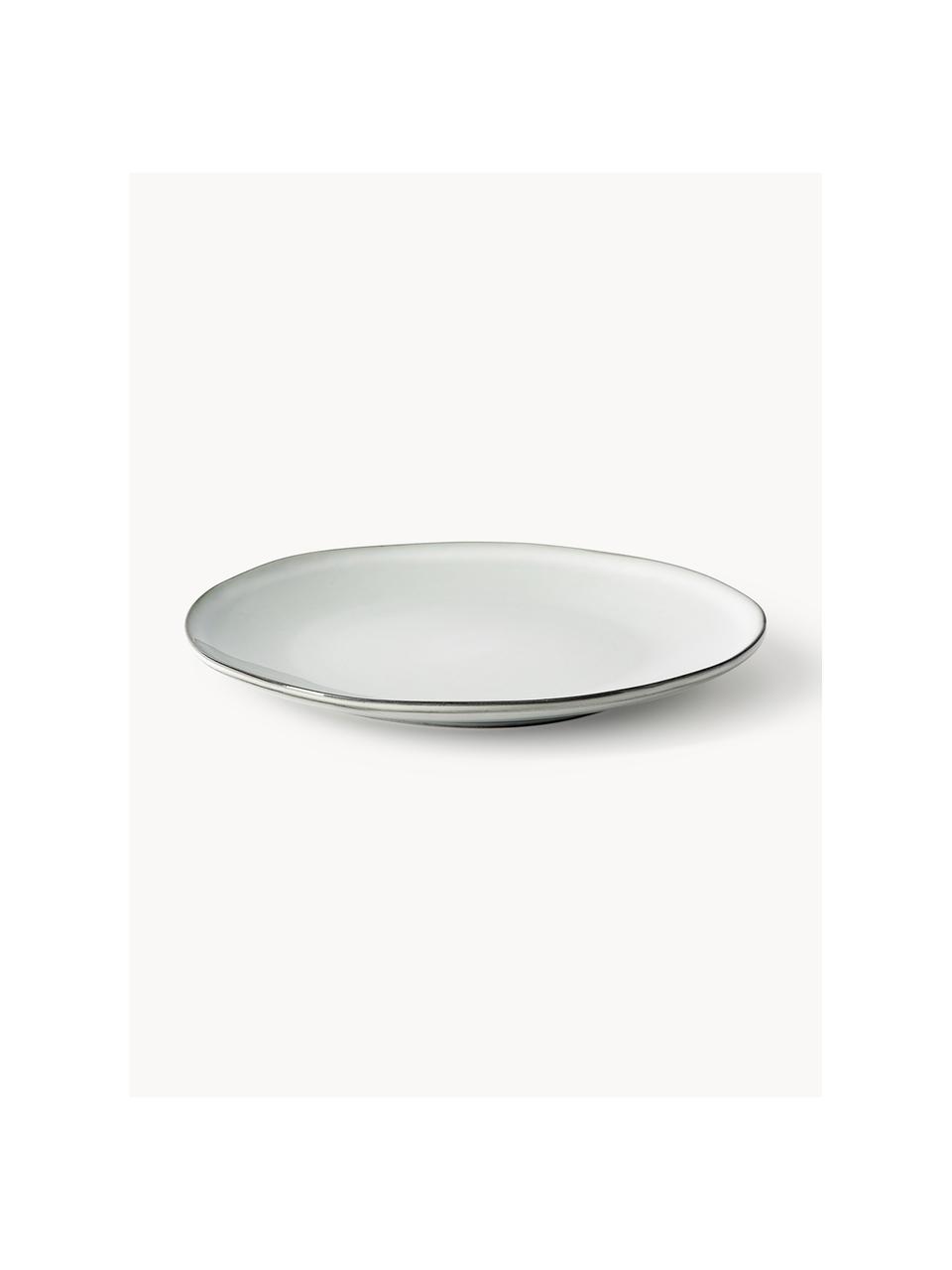 Platos postre artesanales de gres Thalia, 2 uds., Gres, Claro gris azulado, Ø 22 cm