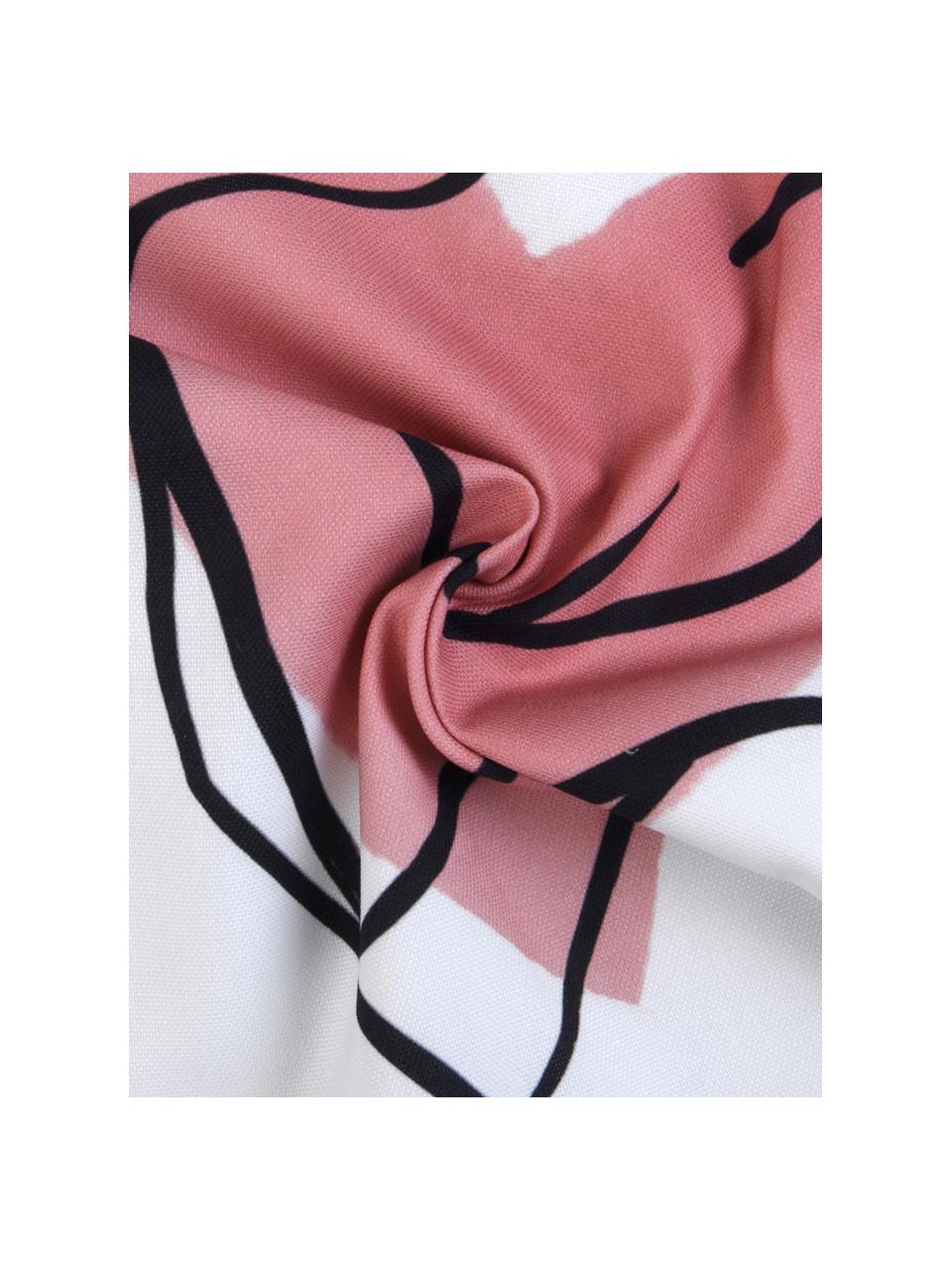 Housse de coussin design Selfcare par Kera Till, 100 % coton, Blanc, rose, noir, larg. 40 x long. 40 cm