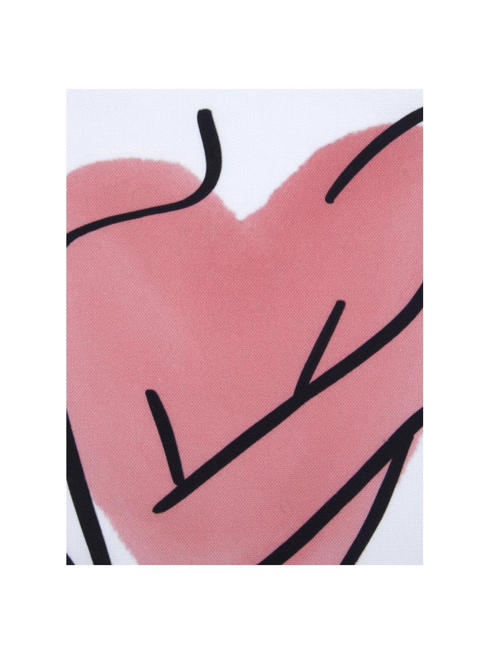 Housse de coussin design Selfcare par Kera Till, 100 % coton, Blanc, rose, noir, larg. 40 x long. 40 cm