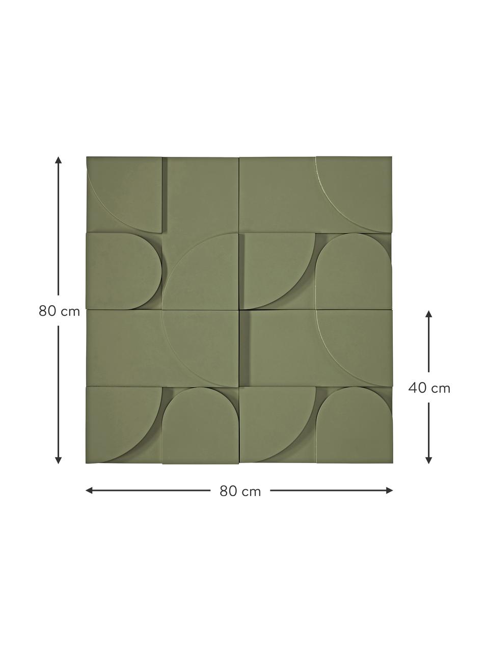 Sada nástěnných dekorací Massimo, 4 díly, MDF deska (dřevovláknitá deska střední hustoty), Zelená, Š 80 cm, V 80 cm