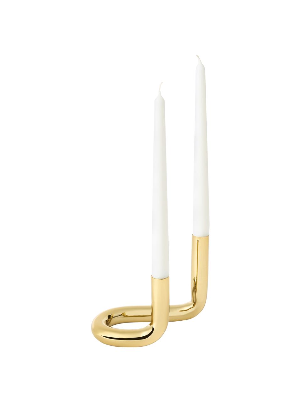 Set de candelabros Mars, 2 uds., Metal, Dorado brillante, Set de diferentes tamaños
