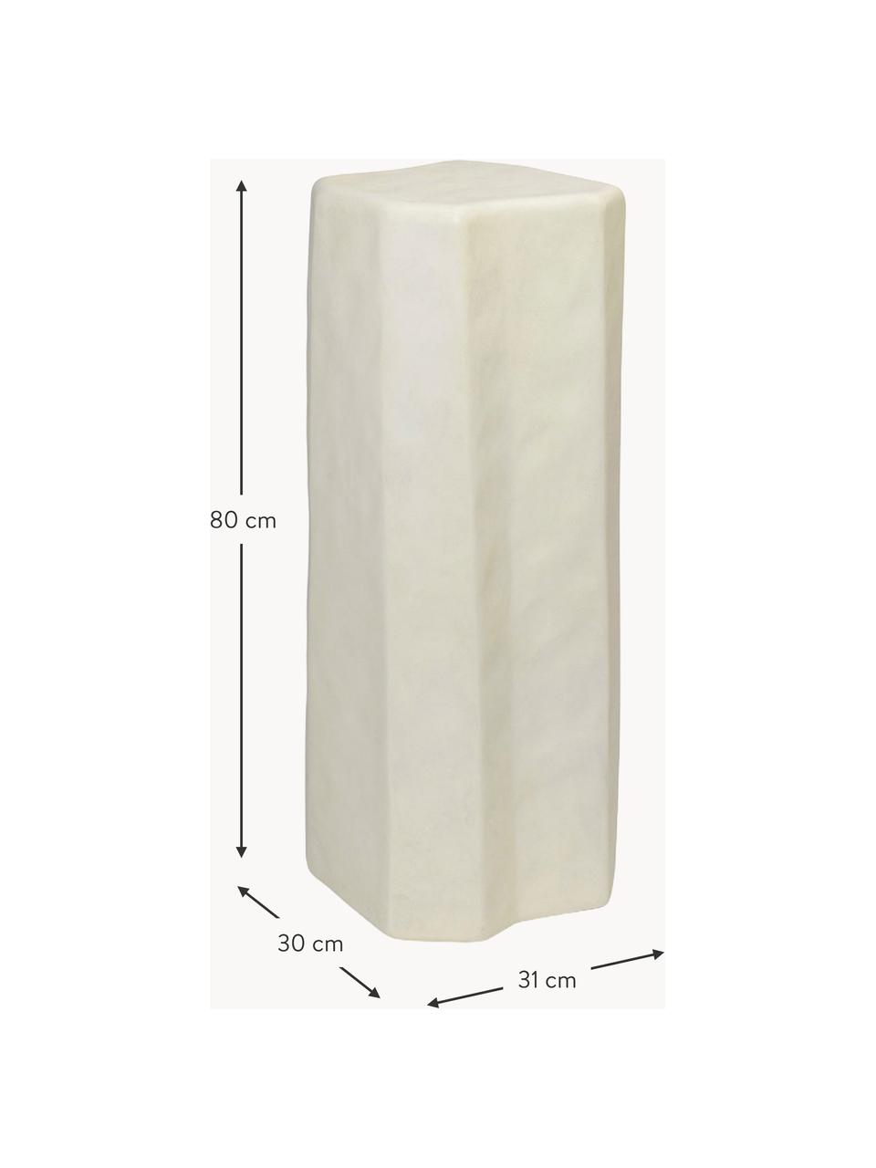 Colonna decorativa in cemento Staffa, Cemento rinforzato con fibra di vetro, Bianco latte opaco, Larg. 31 x Alt. 80 cm