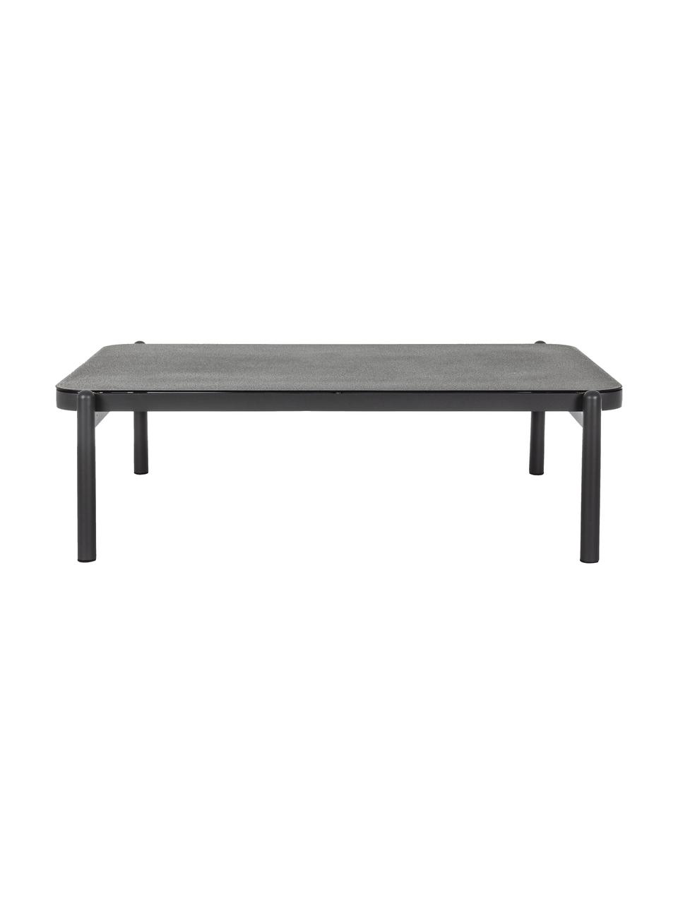 Garten-Couchtisch Florencia mit Glasplatte, Tischplatte: Glas, beschichtet, Gestell: Aluminium, pulverbeschich, Schwarz, Dunkelgrau, B 120 x H 36 cm