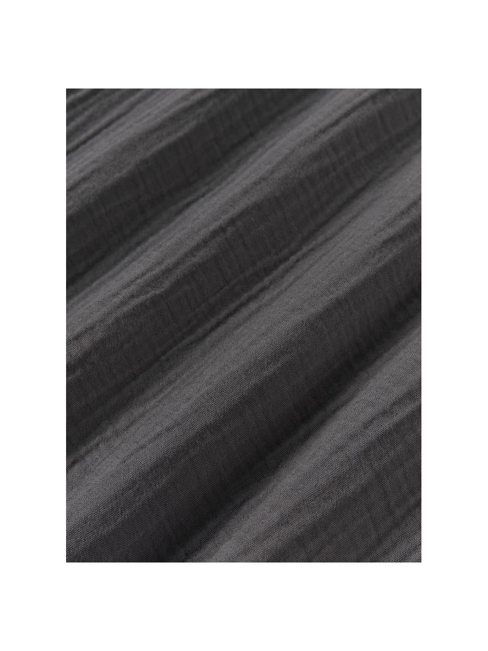 Funda nórdica muselina de algodón Odile, Gris oscuro, An 155 x L 220 cm