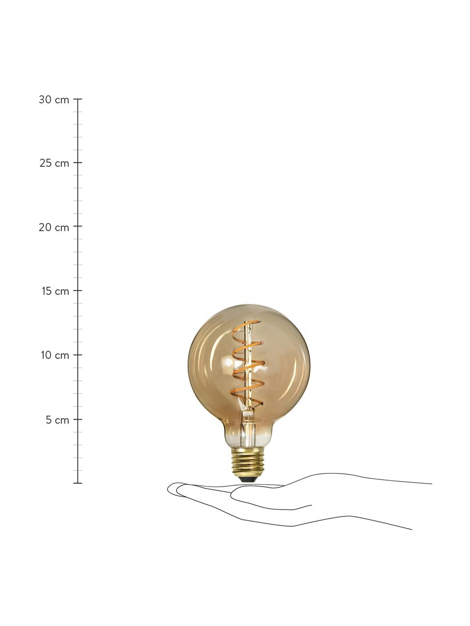 Ampoule (E27 - 160 lm), blanc chaud, intensité variable, 1 pièce, Ambré, transparent, Ø 10 x haut. 14 cm