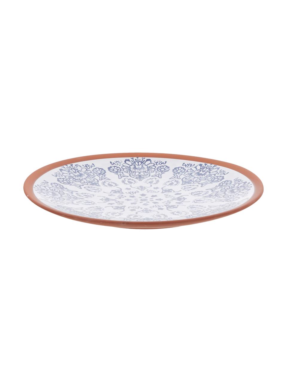 Handgemachte Servierplatte Tapas, Ø 37 cm, Terrakotta, Blau, Weiss, Braun, Ø 37 x H 6 cm