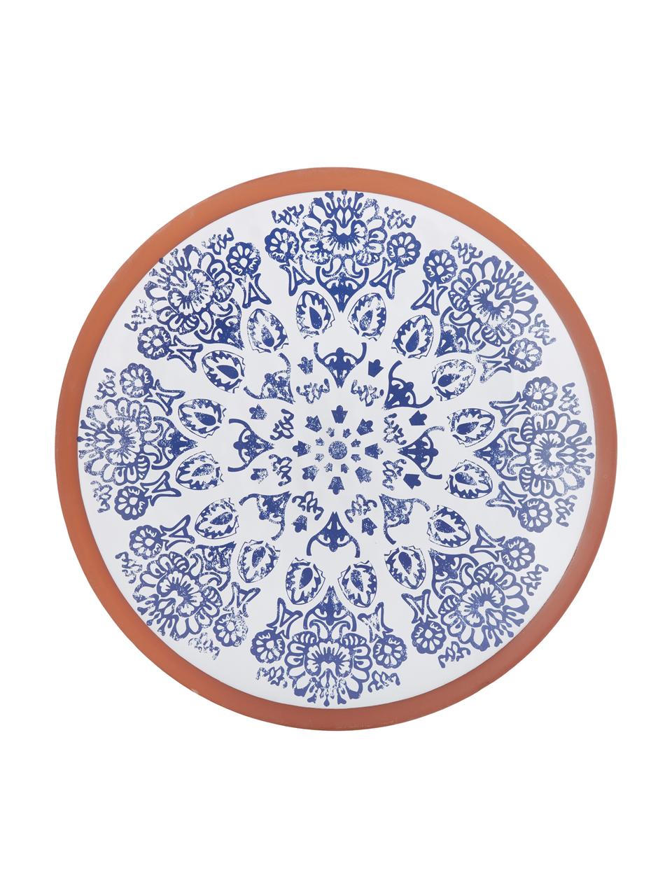 Ręcznie wykonany półmisek Tapas, Terakota, Niebieski, biały, brązowy, Ø 37 x W 6 cm