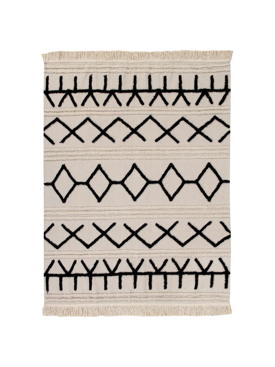 Tapis berbère beige Barber, Brun clair, noir